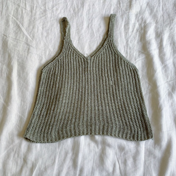 Sage Green Knit Tank Top - Picture 2 of 3